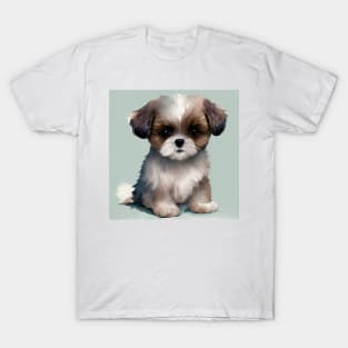 Cute Shih Tzu Dog Puppy Art 2 T-Shirt